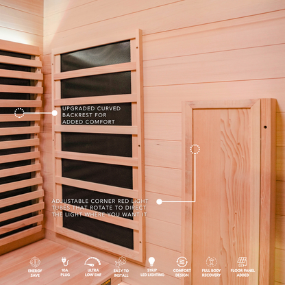 Kylin Premium Full Spectum Ultra Low EMF Infrared Sauna Room 1 Person H6134 (Floor Heater included)