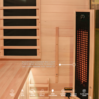 Kylin Premium Full Spectum Ultra Low EMF Infrared Sauna Room 1 Person H6134 (Floor Heater included)
