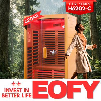 Elite - Kylin Low EMF Premium Cedar Infrared Sauna Room 2 Person - H6202-C