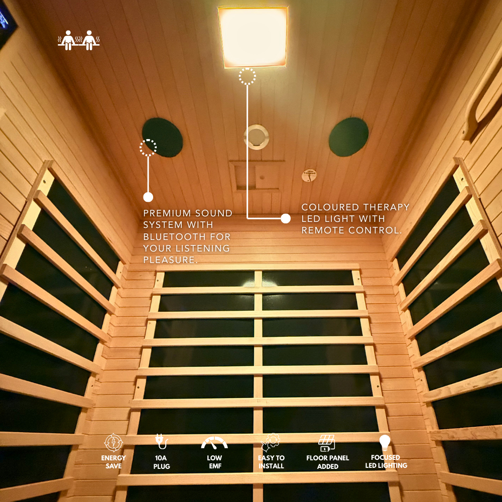 Kylin Low EMF Carbon Infrared Sauna Room 2 Person H6203 (Floor Heater included)