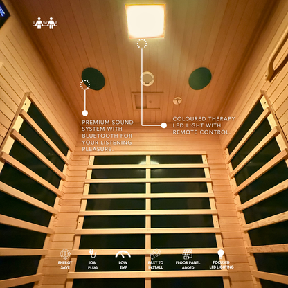 Kylin Low EMF Carbon Infrared Sauna Room 2 Person H6203 (Floor Heater included)