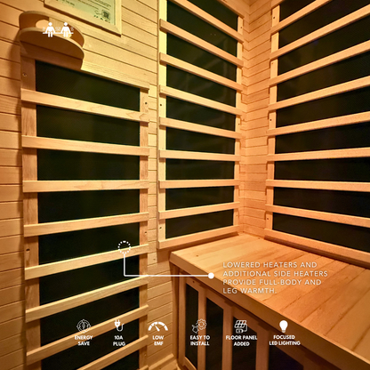 Kylin Low EMF Carbon Infrared Sauna Room 2 Person H6203 (Floor Heater included)