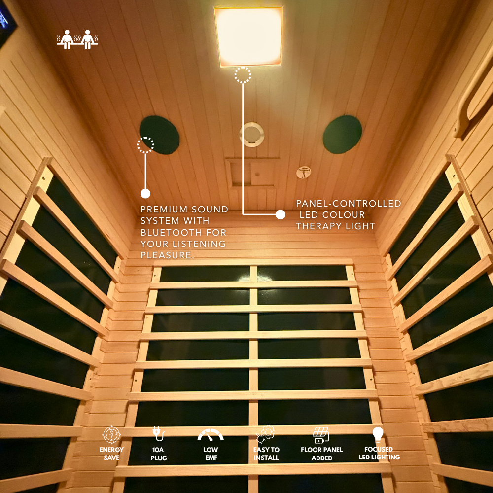 Kylin Low EMF Carbon Infrared Sauna Room 2 Person H6203 (Floor Heater included)