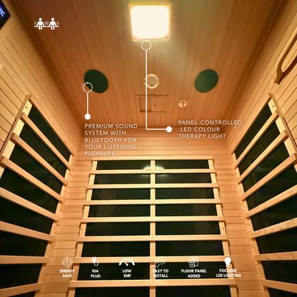 Kylin Low EMF Carbon Infrared Sauna Room 2 Person H6203 (Floor Heater included)