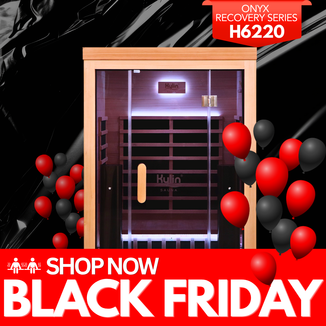 Kylin ONYX RECOVERY Premium Full Spectum Low EMF Infrared Sauna Room 2 Person H6220 (Floor Heater included)