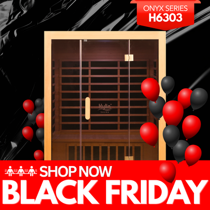 Kylin ONYX STANDARD Low EMF Carbon Infrared Sauna Room 3 Person H6303 (Floor Heater included)