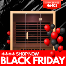 Kylin ONYX STANDARD Low EMF Carbon Infrared Sauna Room 4 Person H6403 (Floor Heater included)
