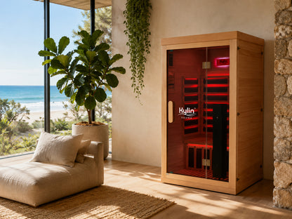 Kylin Premium Full Spectum Low EMF Infrared Sauna Room 1 Person H6120 (Floor Heater included)