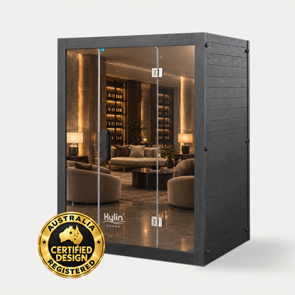 Kylin Premium Full Spectum Ultra Low EMF Infrared Sauna Room 3 Person H6333 (Floor Heater included)