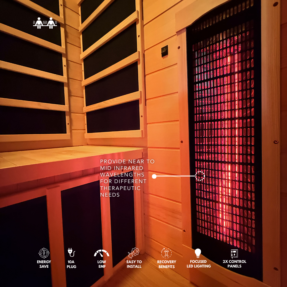 Kylin Full Spectrum Low EMF Carbon Far Infrared Sauna 2 people - K8200 FS