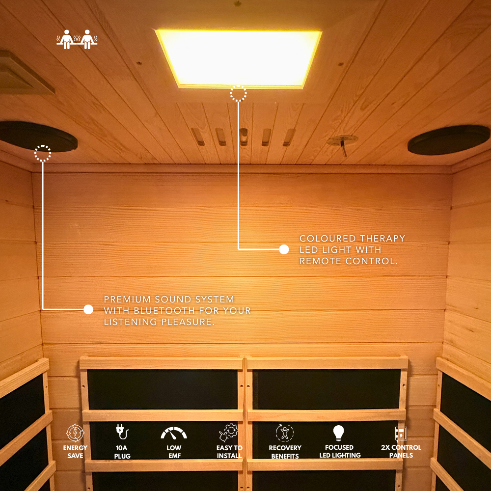 Kylin Full Spectrum Low EMF Carbon Far Infrared Sauna 2 people - K8200 FS