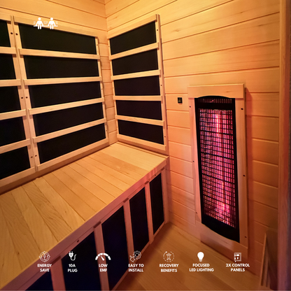 Kylin Full Spectrum Low EMF Carbon Far Infrared Sauna 2 people - K8200 FS