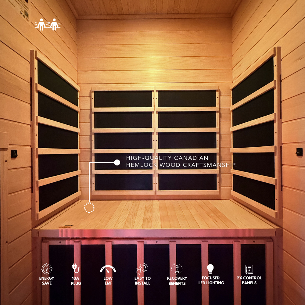 Kylin Full Spectrum Low EMF Carbon Far Infrared Sauna 2 people - K8200 FS