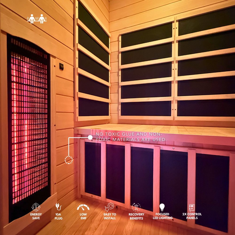 Kylin Full Spectrum Low EMF Carbon Far Infrared Sauna 2 people - K8200 FS