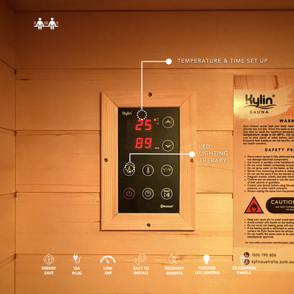 Kylin Full Spectrum Low EMF Carbon Far Infrared Sauna 2 people - K8200 FS