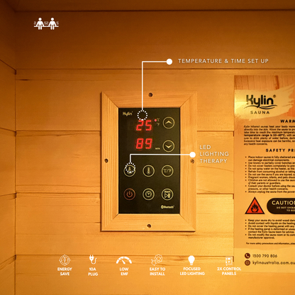 Kylin Low EMF Premium Carbon Far Infrared Sauna 2 people - K8202