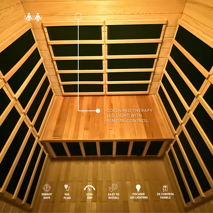 Kylin Low EMF Premium Carbon Far Infrared Sauna 2 people - K8202