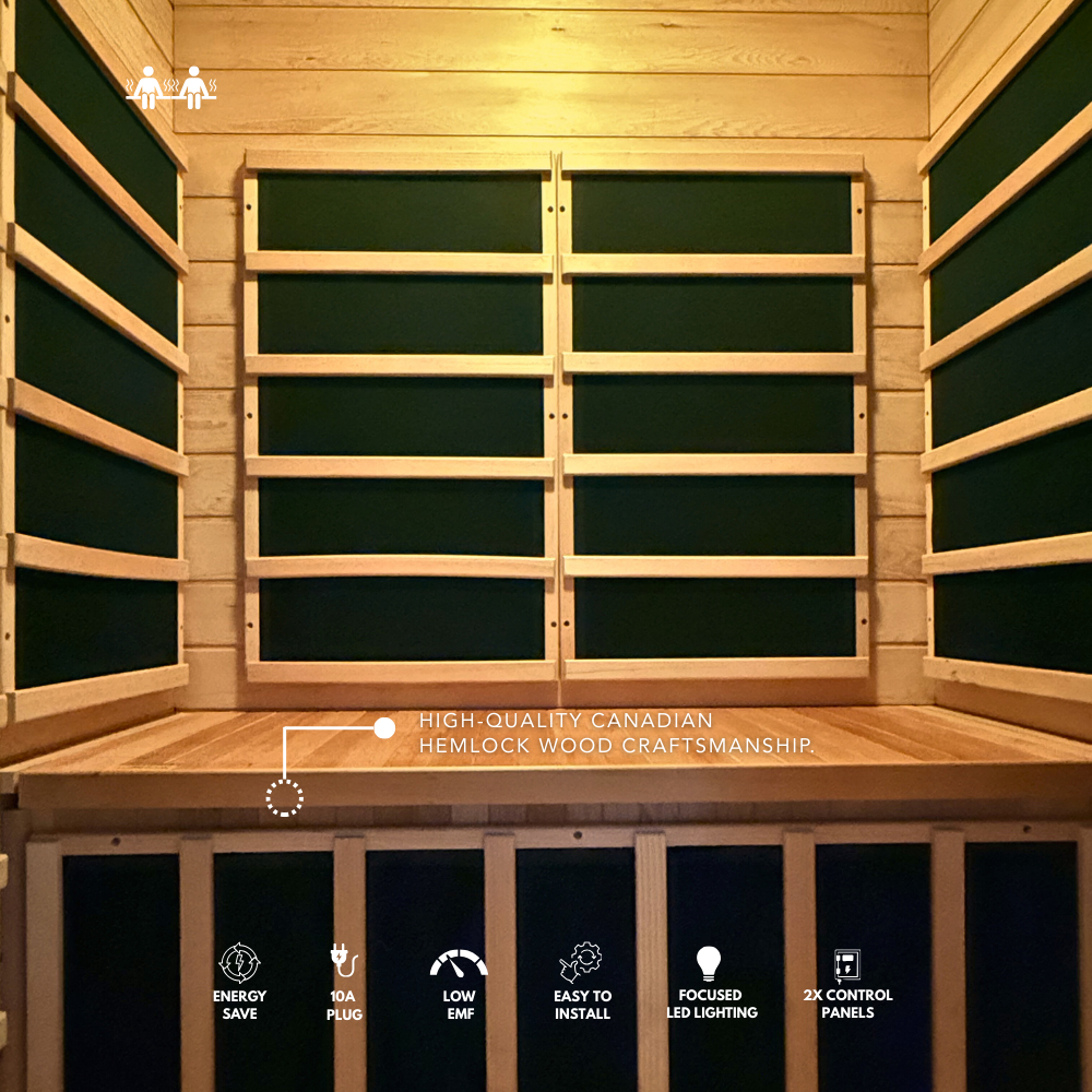 Kylin Low EMF Premium Carbon Far Infrared Sauna 2 people - K8202