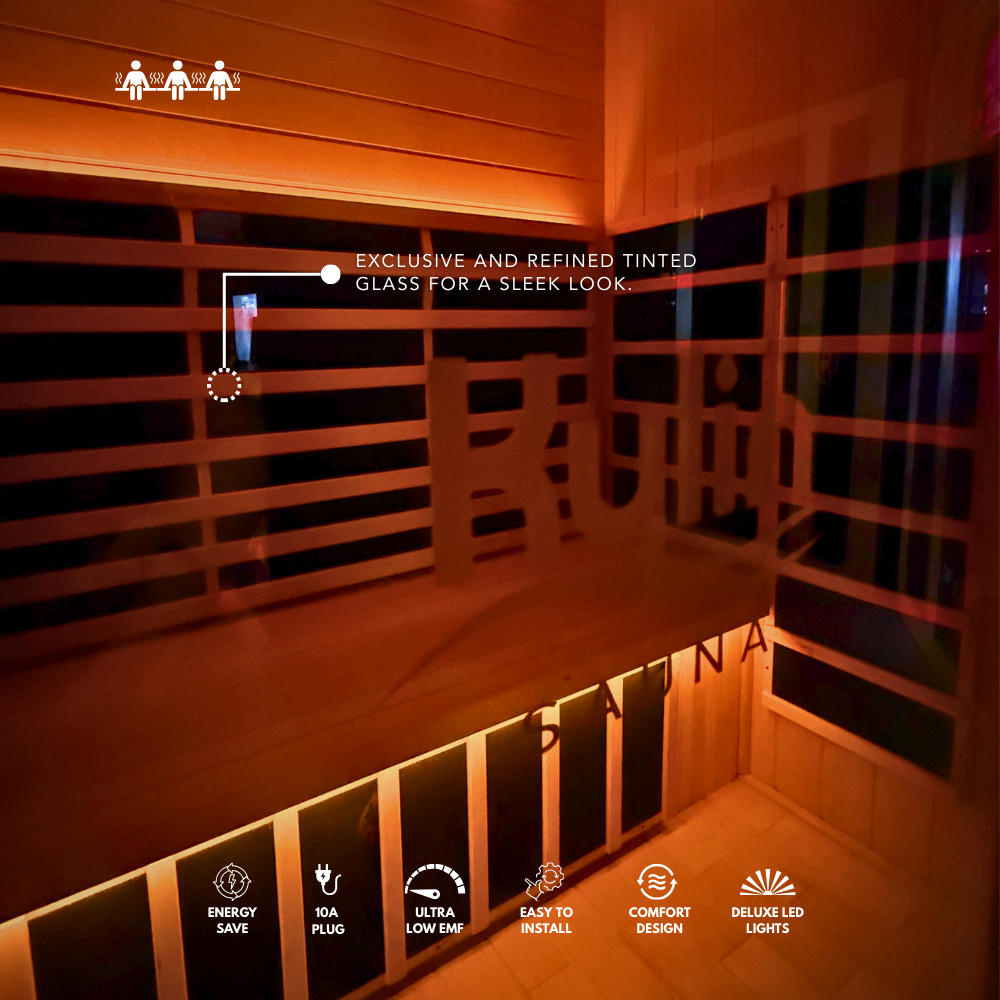 Kylin Superior Ultra Low EMF Carbon Far Infrared Sauna 3 person - K8402 PRO