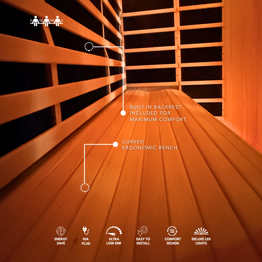 Kylin Superior Ultra Low EMF Carbon Far Infrared Sauna 3 person - K8402 PRO