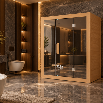 Kylin Premium Full Spectum Low EMF Infrared Sauna Room 3 Person H6330 (Floor Heater included)