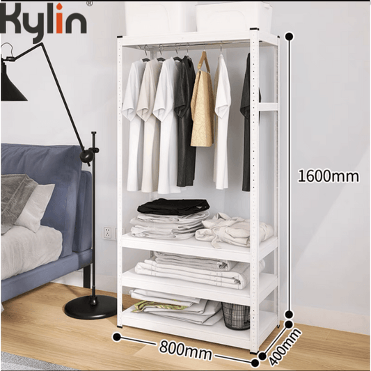 Kylin Wardrobe Storage Shelf Clothes Rack Garment Closet Storage Organizer Hanging Rail Shelf  (160cm) 800mm* 400mm* 1600mm