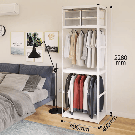 Kylin Wardrobe Storage Shelf Clothes Rack Garment Closet Storage Organizer Hanging Rail Shelf (228cm) 800mm*400mm*2280mm