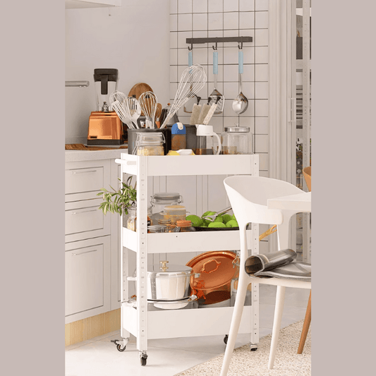 Kylin Storage Trolley Rolling Cart Kitchen Small Shelf Storage With Casters(3 Tiers) 50cm * 30 cm * 80 cm