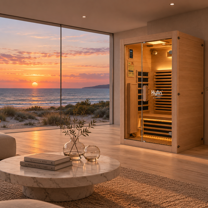 Kylin Premium Full Spectum Low EMF Infrared Sauna Room 2 Person H6232 (Floor Heater included)