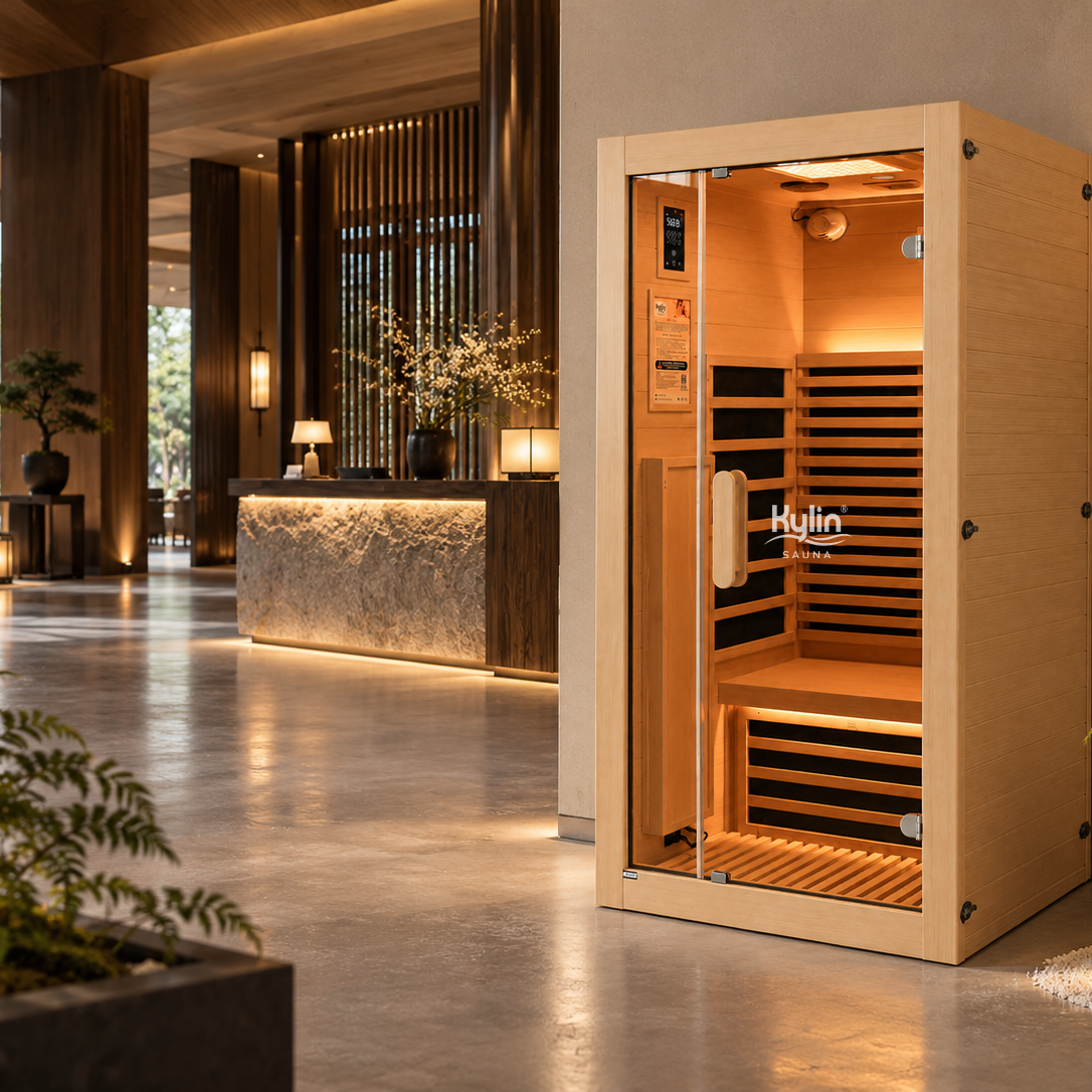 Kylin Premium Full Spectum Ultra Low EMF Infrared Sauna Room 1 Person H6134 (Floor Heater included)