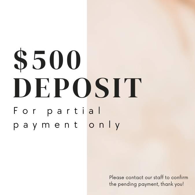 $500 Deposit payment link - for partial payment only