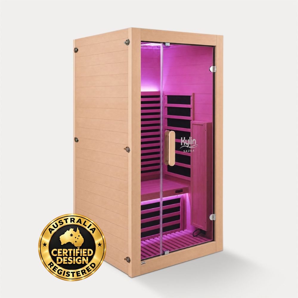 Kylin ZIVA ELEGANCE Premium Full Spectum Low EMF Infrared Sauna Room 1 Person H6132 (Floor Heater included)