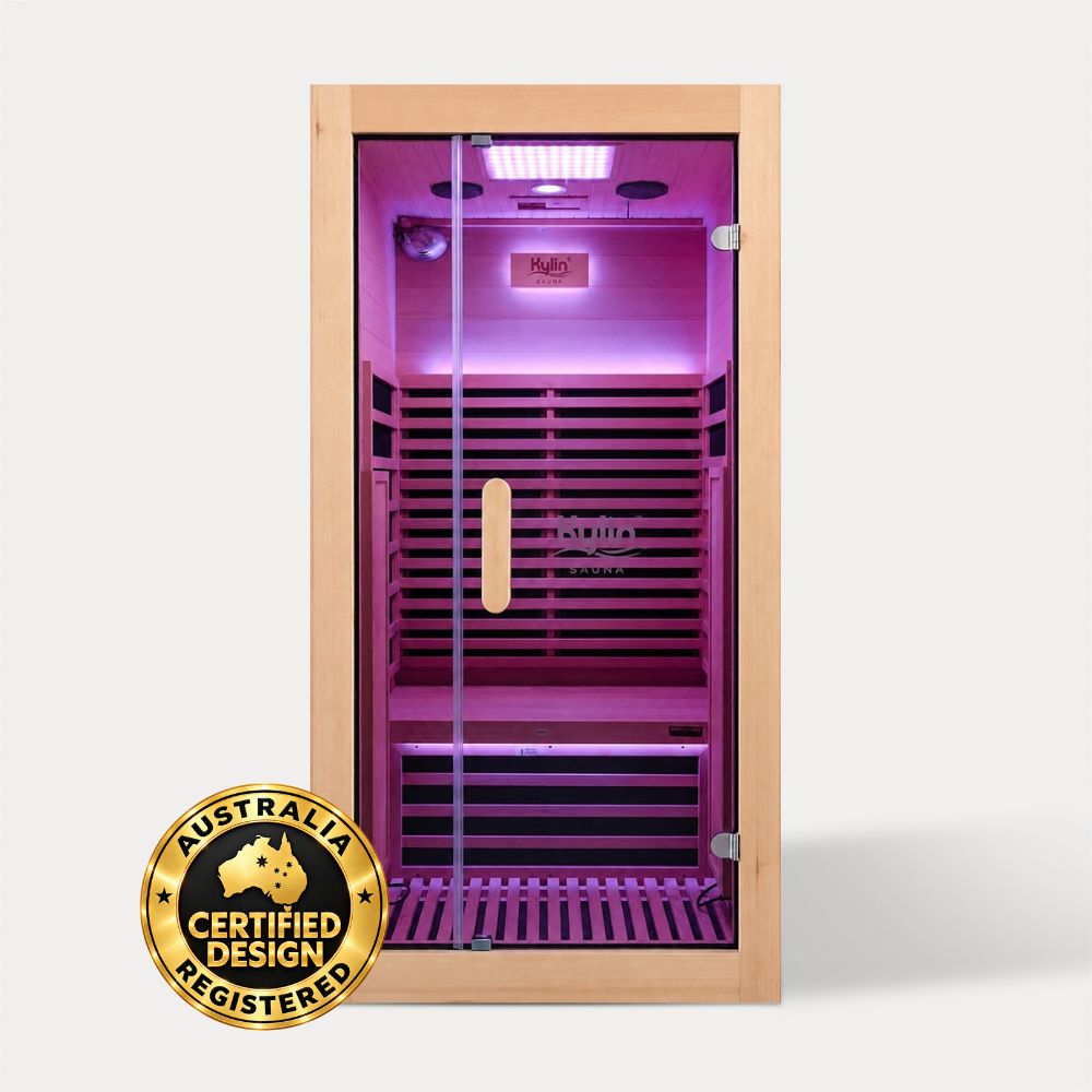 Kylin ZIVA ELEGANCE Premium Full Spectum Low EMF Infrared Sauna Room 1 Person H6132 (Floor Heater included)