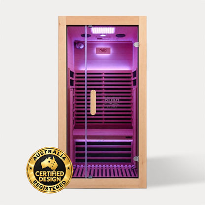 Kylin ZIVA ELEGANCE Premium Full Spectum Low EMF Infrared Sauna Room 1 Person H6132 (Floor Heater included)