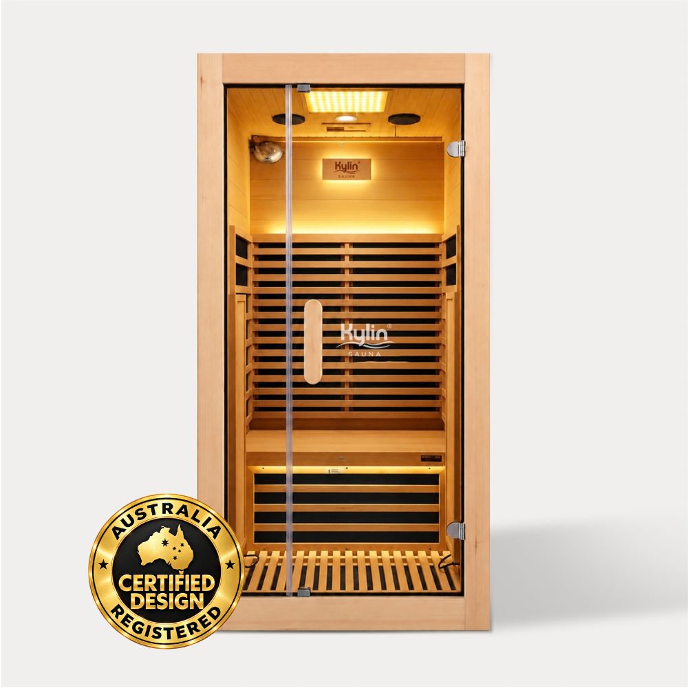 Kylin ZIVA ELEGANCE Premium Full Spectum Ultra Low EMF Infrared Sauna Room 1 Person H6134 (Floor Heater included)