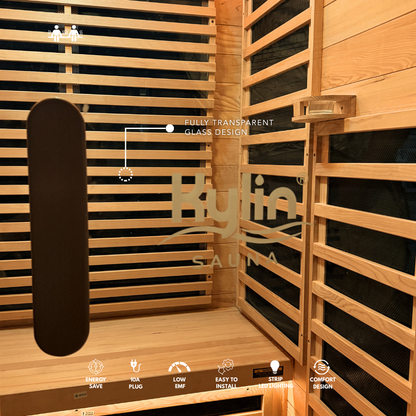 Kylin Low EMF Carbon Infrared Sauna 2 Person with floor heater H6201-F