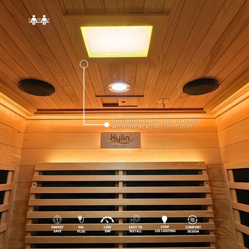 Kylin Low EMF Carbon Infrared Sauna Room 2 Person H6201 (HL-300K)