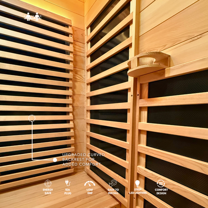 Kylin Low EMF Carbon Infrared Sauna Room 2 Person H6201 (HL-300K)