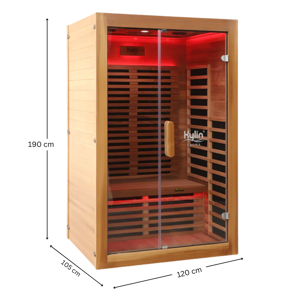 Elite - Kylin Low EMF Premium Cedar Infrared Sauna Room 2 Person - H6202-C