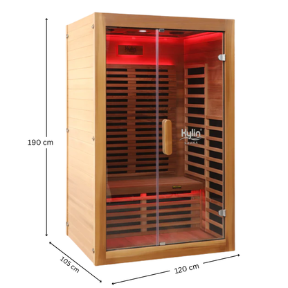 Elite - Kylin Low EMF Premium Cedar Infrared Sauna Room 2 Person - H6202-C