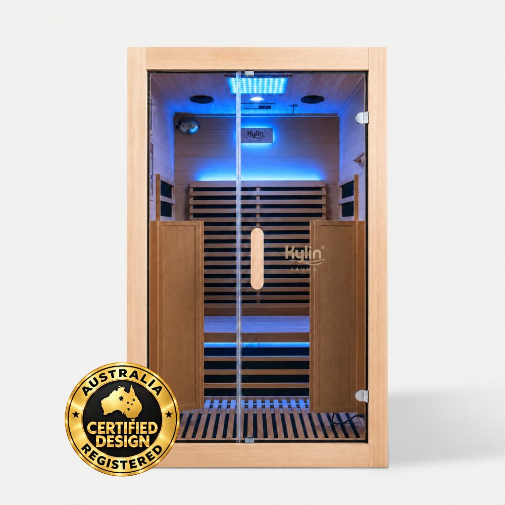 Kylin ZIVA ELEGANCE Premium Full Spectum Low EMF Infrared Sauna Room 2 Person H6232 (Floor Heater included)