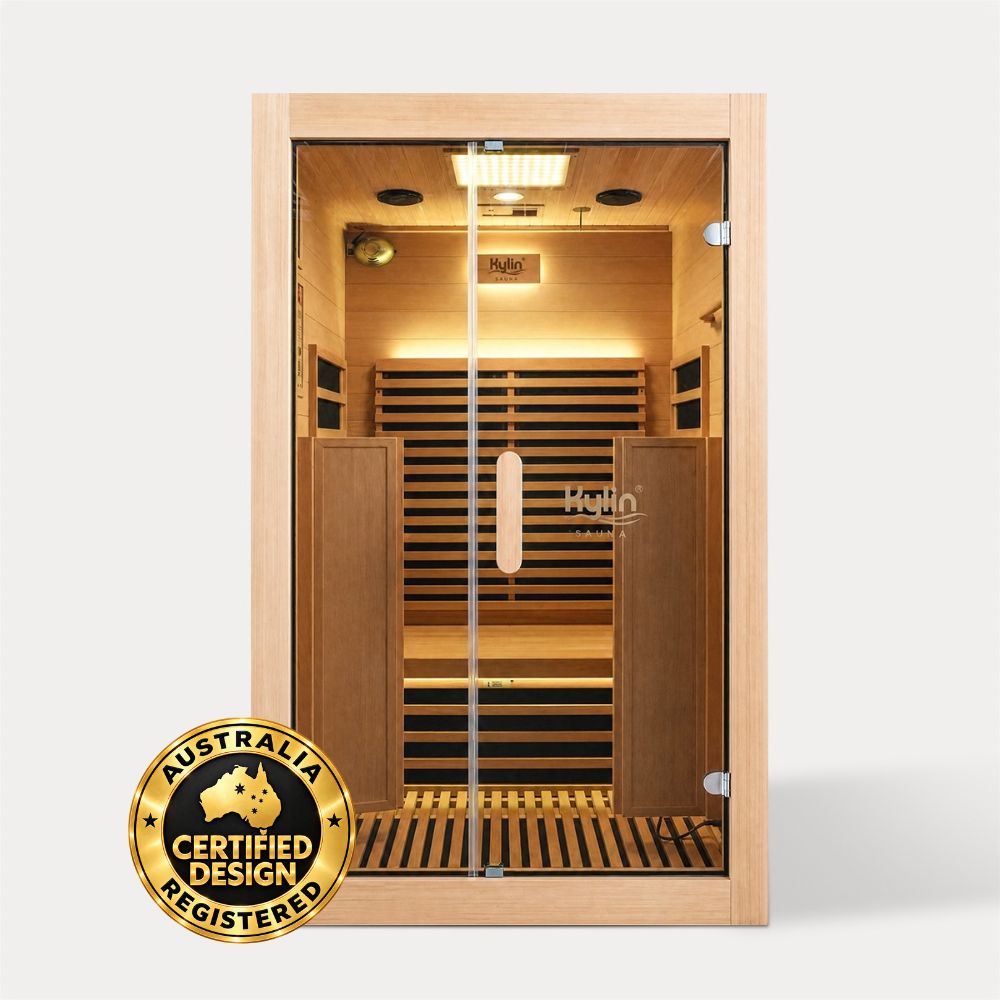 Kylin ZIVA ELEGANCE Premium Full Spectum Ultra Low EMF Infrared Sauna Room 2 Person H6234 (Floor Heater included)