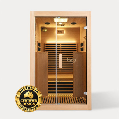 Kylin ZIVA ELEGANCE Premium Full Spectum Ultra Low EMF Infrared Sauna Room 2 Person H6234 (Floor Heater included)