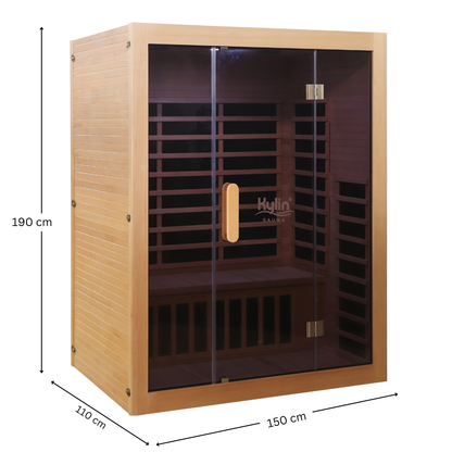 Kylin Low EMF Carbon Infrared Sauna Room 3 Person H6303 (Floor Heater included)