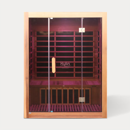 Kylin Low EMF Premium Cedar Infrared Sauna Room 3 Person H6304 (Floor Heater included)