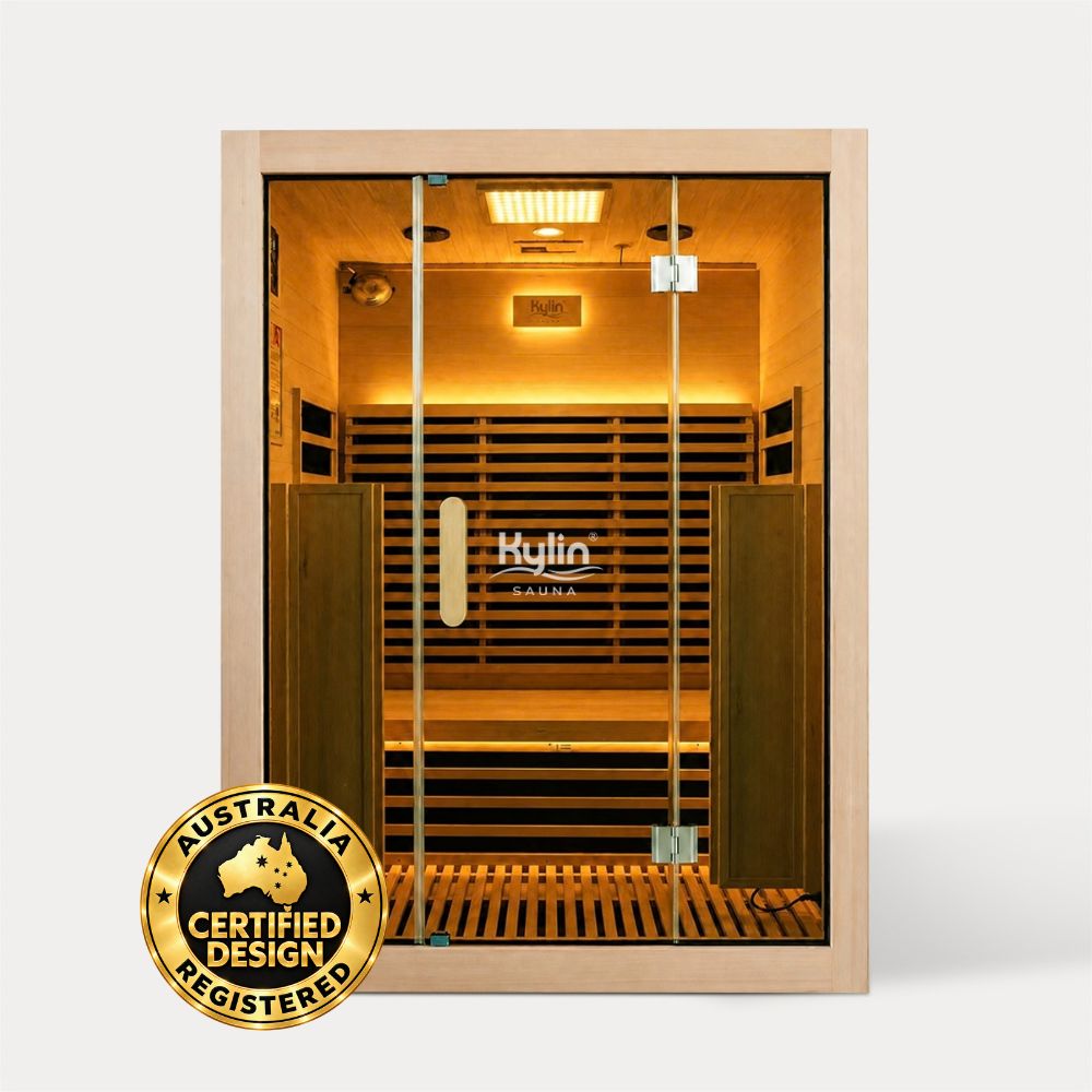 Kylin ZIVA ELEGANCE Premium Full Spectum Ultra Low EMF Infrared Sauna Room 3 Person H6334 (Floor Heater included)