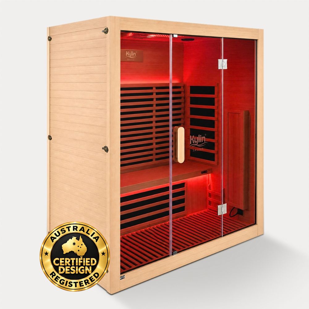Kylin ZIVA ELEGANCE Premium Full Spectum Low EMF Infrared Sauna Room 4 Person H6432 (Floor Heater included)
