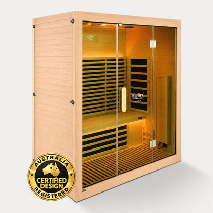 Kylin ZIVA ELEGANCE Premium Full Spectum Ultra Low EMF Infrared Sauna Room 4 Person H6434 (Floor Heater included)