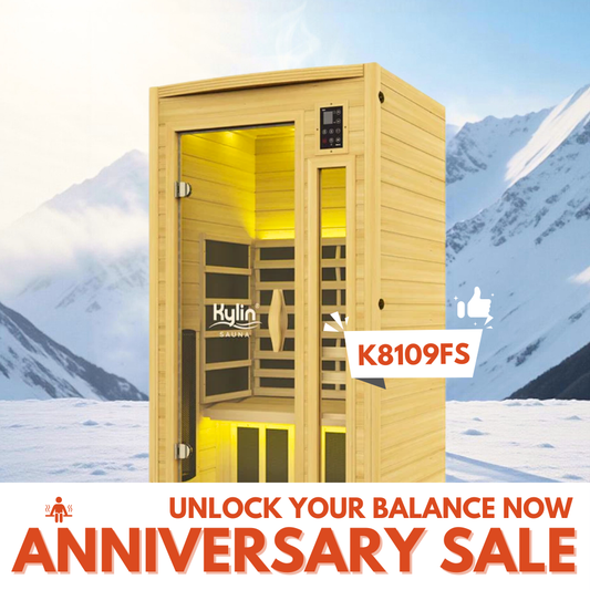 Kylin Full Spectrum Low EMF Carbon Infrared Sauna 1 Person - K8109 FS