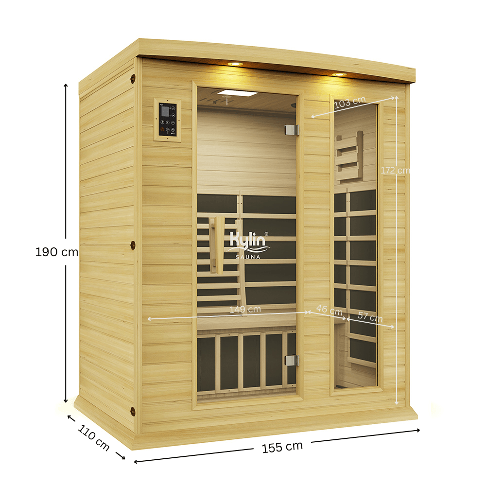 Kylin Low EMF Carbon Far Infrared Sauna 3 person - K8301 - Brisbane Stock Only
